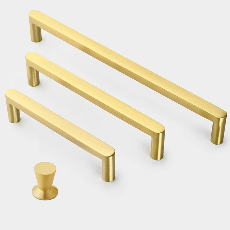 

Furniture brass handle Modern simple wardrobe cupboar door handles Cabinet Drawer knob kitchen hardware pull bathroom fittings