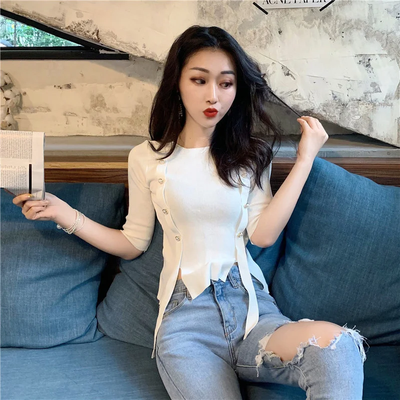 

Korean Women's Clothing Niche Top Design Sense Simple Graceful
