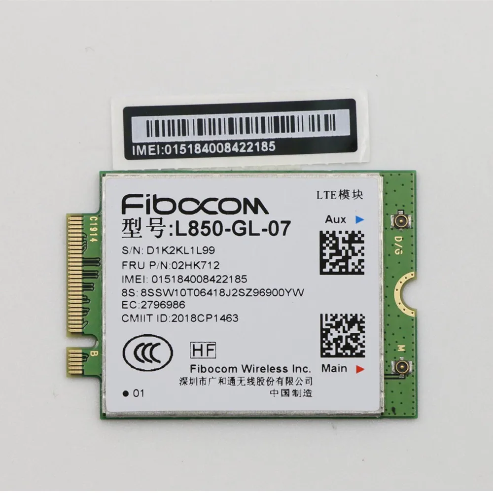 

Беспроводная карта Fibocom L850-GL 4G M.2 WWAN для Lenovo Thinkpad X1 carbon 7th T490 X390 T490S P53s P43s P72 P72S FRU 02HK712