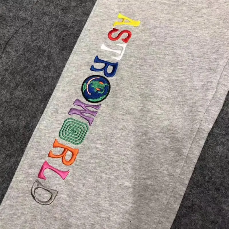 

New Travis Scott ASTROWORLD Pants Women Men 1:1 High Quality embroidery Joggers Streetwear Men Joggers Sweatpants Trousers