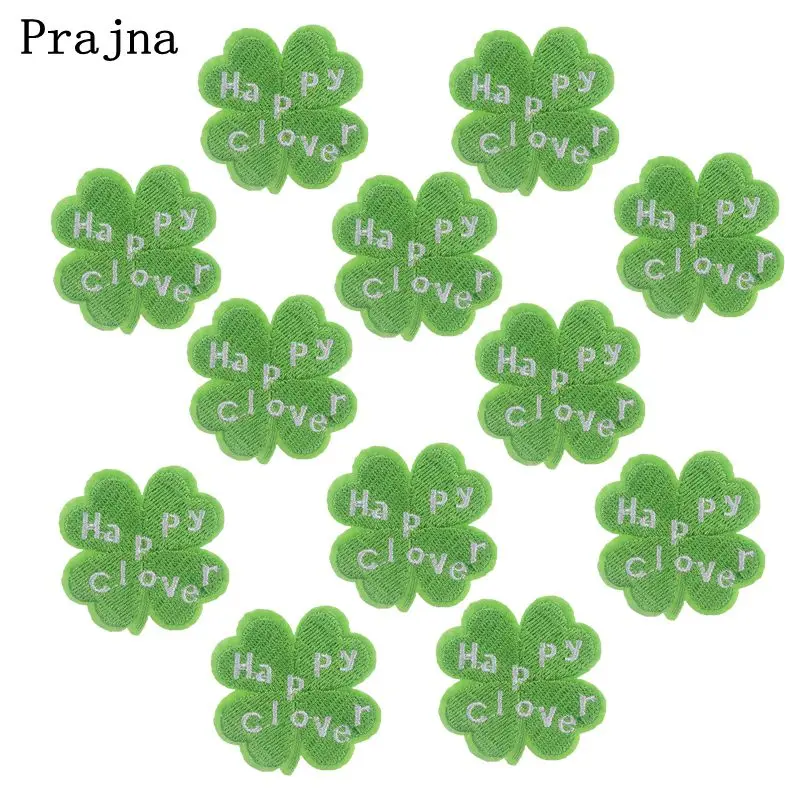 Prajna 10 шт. четырехлистный клевер нашивка утюг на патчи значки с героями