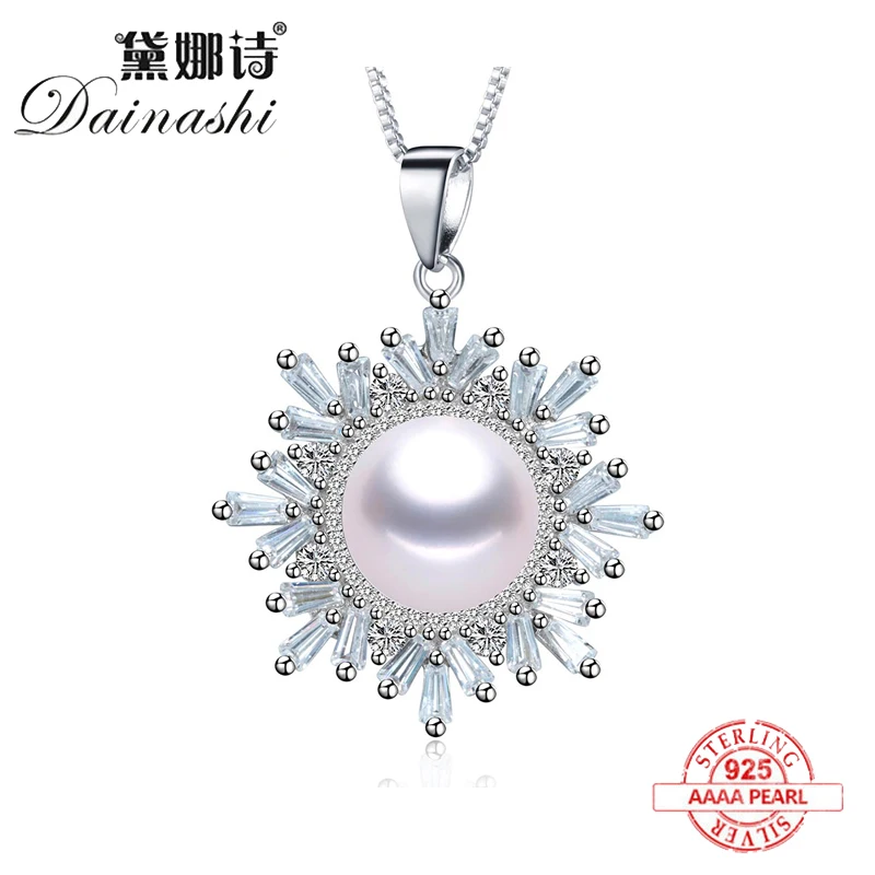 Женское Ожерелье с большим пресноводным жемчугом подвеска из стерлингового