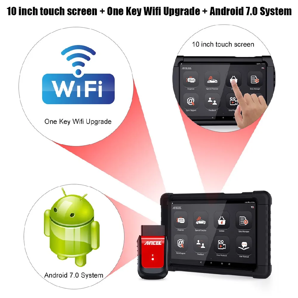 Ancel X6 Bluetooth и WiFi Профессиональный OBD2 сканер полная система DPF SAS ABS EPB сброс масла