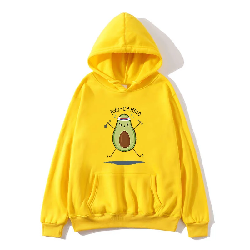 Avocado Hoodie New Fashion Small Fresh 90s Female Vegetarian Kawaii Cartoon Harajuku Cute Sweatshirt Warm Ulzzang Graphic Hoodie