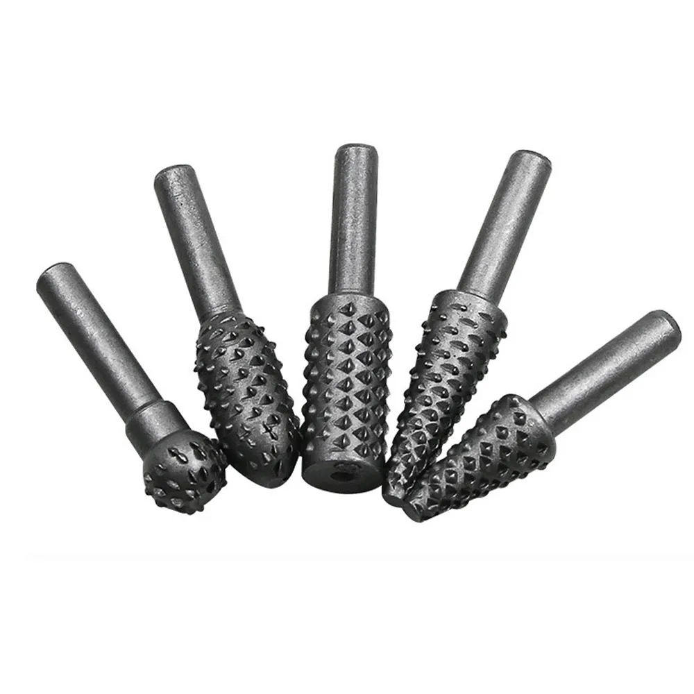 

5pcs Power Tools Woodworking rasp chisel shaped rotating embossed grinding head power tool engraving pattern cutter milling