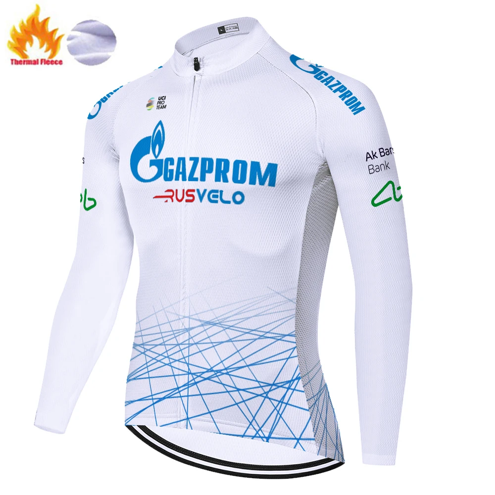 Новинка 2020 Синяя команда Газпрома велосипедная Джерси Мужская Зимняя Теплая