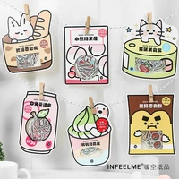 40 pcsbag japanese stationery stickers snack gas station sticky paper kawaii pvc scrapbooking diy decoration diary stickers