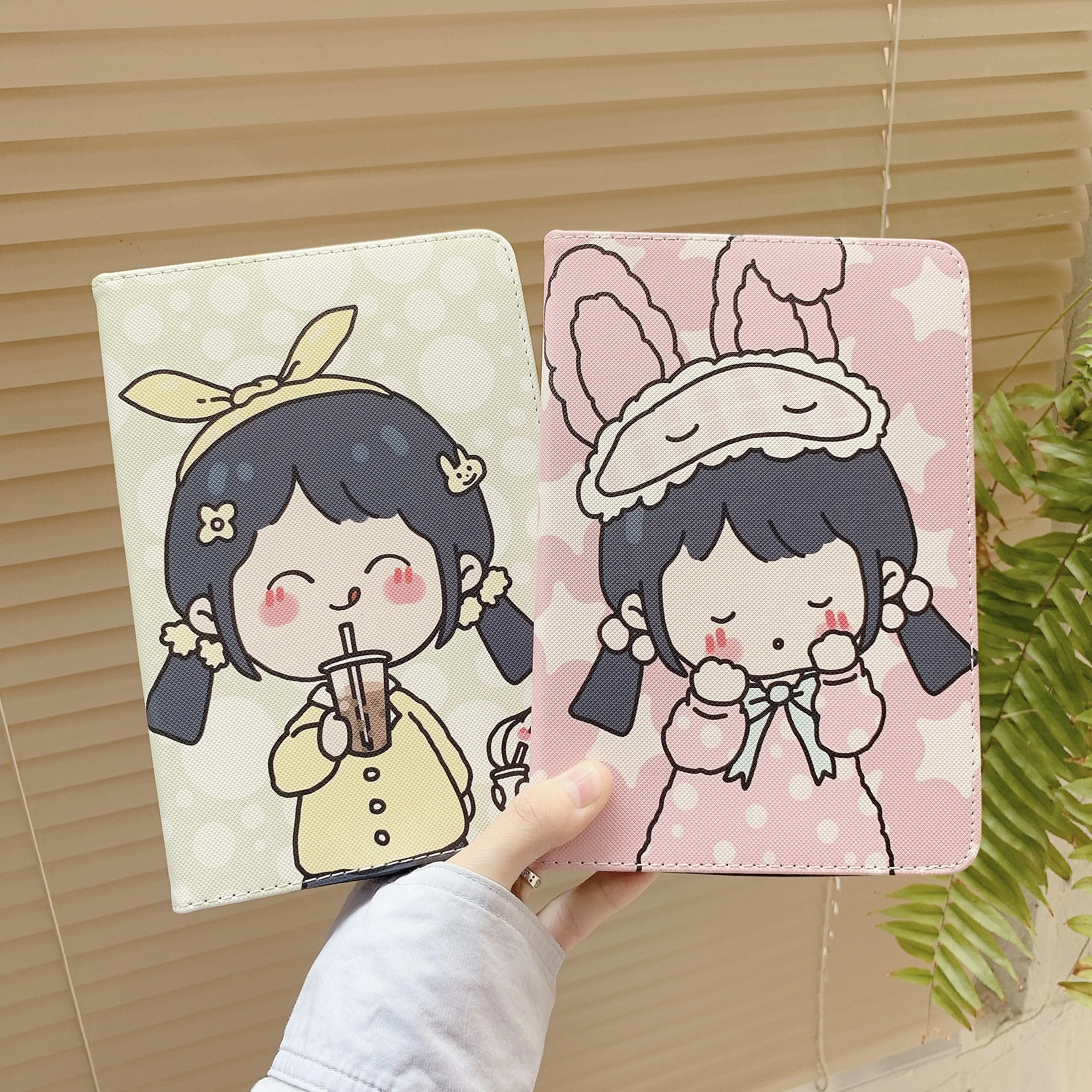

Original Cartoon Lovely Cute Girl Tablet Protective Case For iPad Air 1 2 3 Mini 4 5 2017 2018 2020 Cover With Pencil Holder