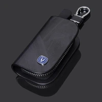 leather remote car key case key cover with car logo for changan cs35 cs75 plus cs85 coupe cs95 eado raeton cs15 car accessories