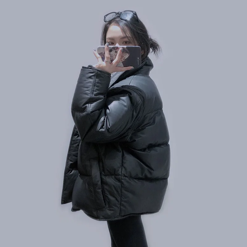 Женский кожаный жакет из вощеной кожи короткий тренчкот 100% овчины с V-образным