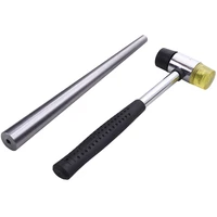2pcsset jewelry tools equipment iron ring enlarger stick mandrel sizer installable two way rubber steel handle hammer