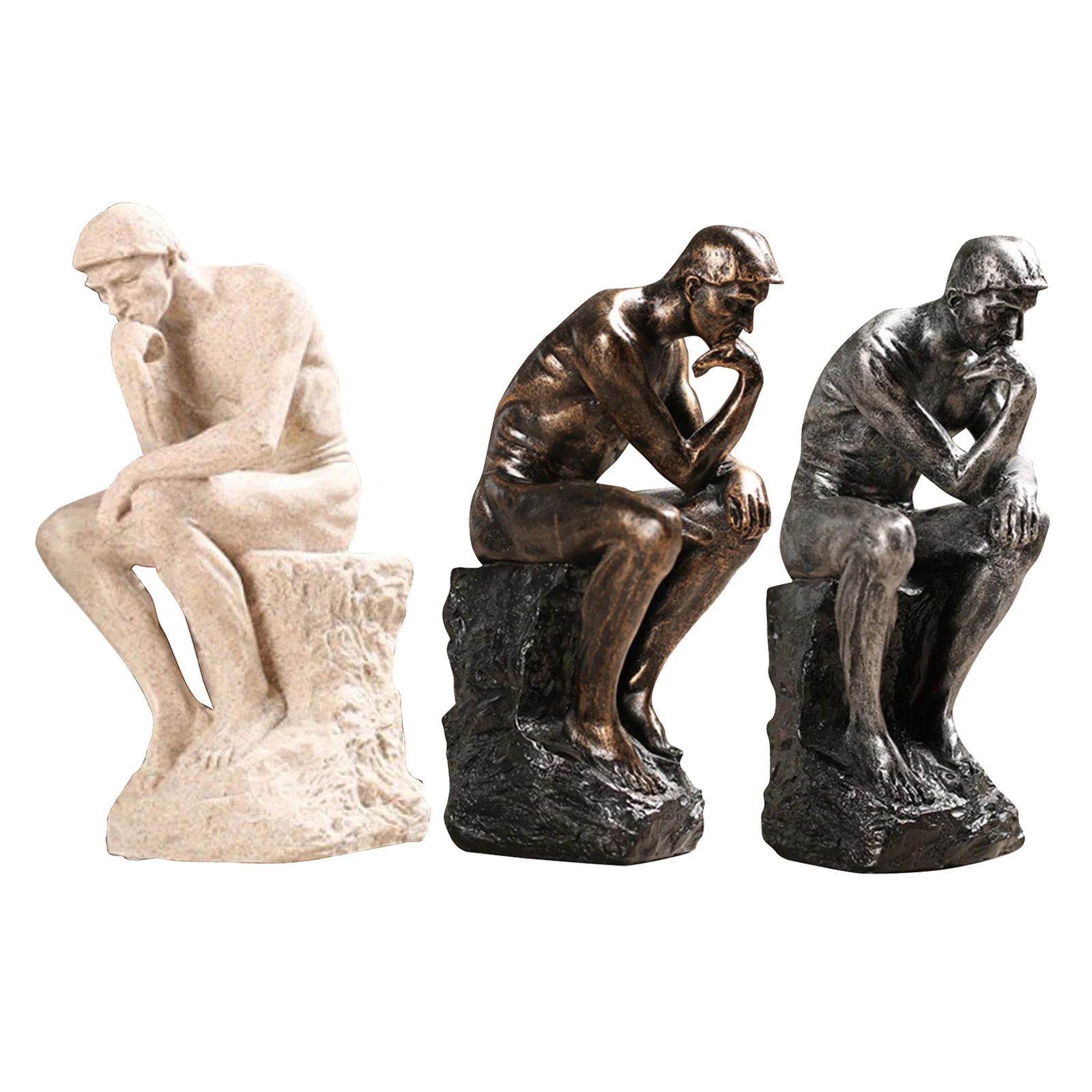 

Nordic Resin Rodin Thinkers Sandstone Statue Miniature Art Figurine Ornament