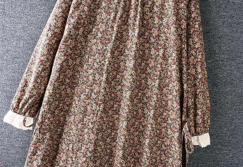 Винтажное кружевное Хлопковое платье в японском стиле с круглым воротником и