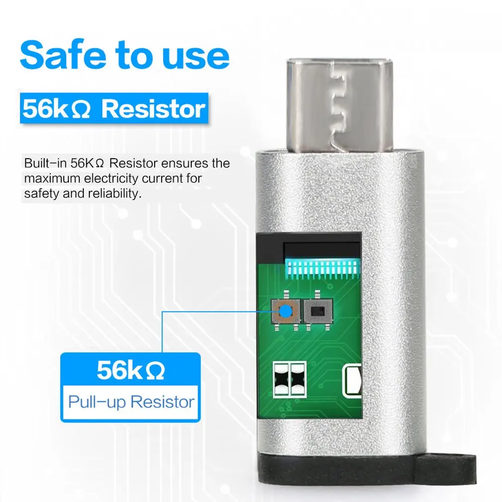 Type C Женский к micro USB Мужской Кабель адаптер конвертер питания данных с брелоком