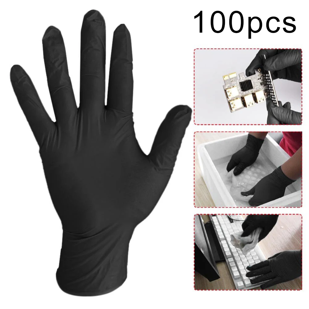 

100pcs Disposable Latex Gloves White Non-Slip Acid and Alkali Laboratory Rubber Latex Gloves Household Cleaning Products