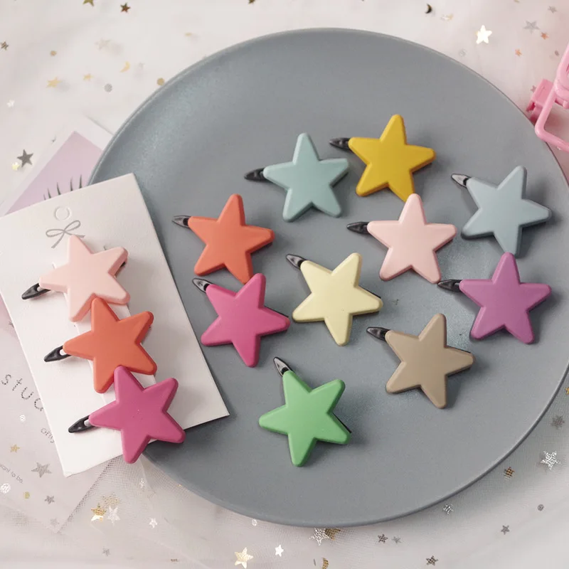 Заколки для волос карамельных цветов 3 шт./компл. зажимы с сердечками звездами