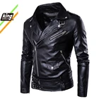 Новая высококачественная Мужская Уличная ветровка пальто плюшевая мужская кожаная локомотивная одежда из искусственной кожи Повседневная куртка Европейский кодовый Размер