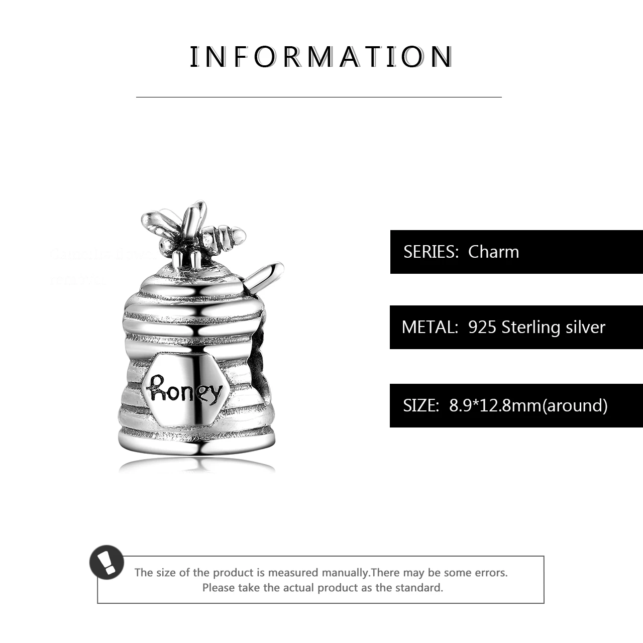 100% реальные 925 пробы серебро сладкий Мёд с Пчелой драгоценные бусины подходят к