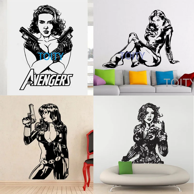 11 видов конструкций Черная Вдова наклейка супергерой настенная виниловая Avergers