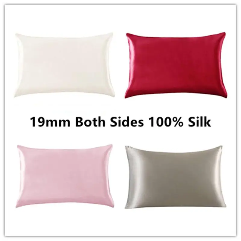 

30Silk Zipper Pillowcase 1pc 19mm 100% Nature Mulberry Comfortable Solid Color Silk Pillowcases For Healthy Multicolor ls1705-01