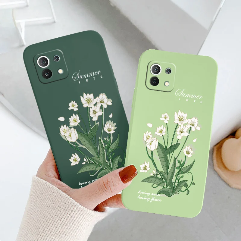 

White Lily Soft Case For Xiaomi Mi 11 lite Ultra 11i 10T 9T Pro Lite 10 10S 9 8 lite Pro Poco F2 X2 F3 Pro Silicone Phone Cover