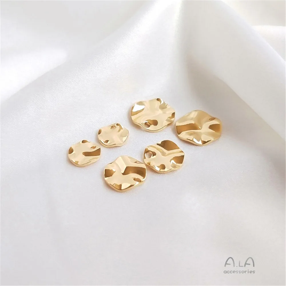 

14K package of copper genuine gold protection wavy arc round pendants DIY ear decoration earrings elevator accessory