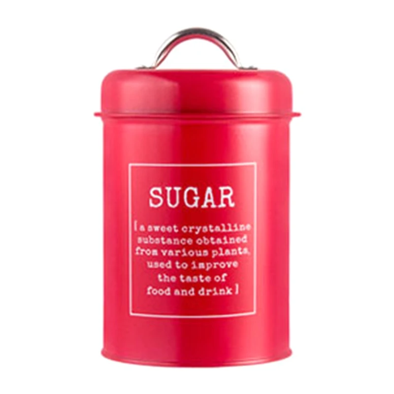 

Rustic Farmhouse Airtight Kitchen Canister with Lid Metal Sugar Coffee Tea Storage Jar Caddy Container Food Organizer