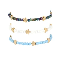 cross border fashion accessories popular ideas bracelet personality glass rice beads anklet pentagram bracelet