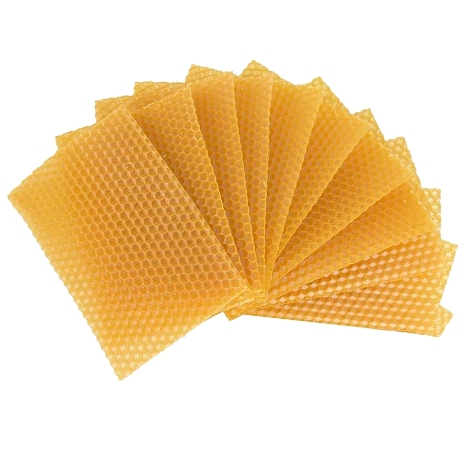10x Beeswax Sheets for Rolling Candle Making, Bee Hive Foundation Wax Frame