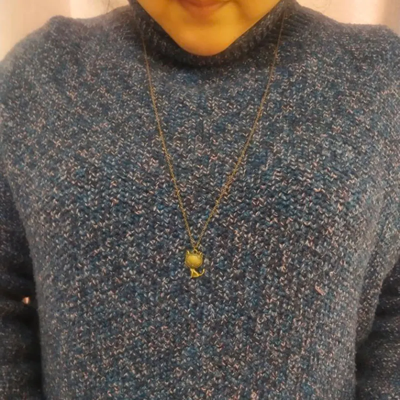 

Wholesale 10pc/lot Vintage Cat Necklace Pendant Antique Bonze Kitten Charms Kids Girls Women Winter Sweater Necklaces