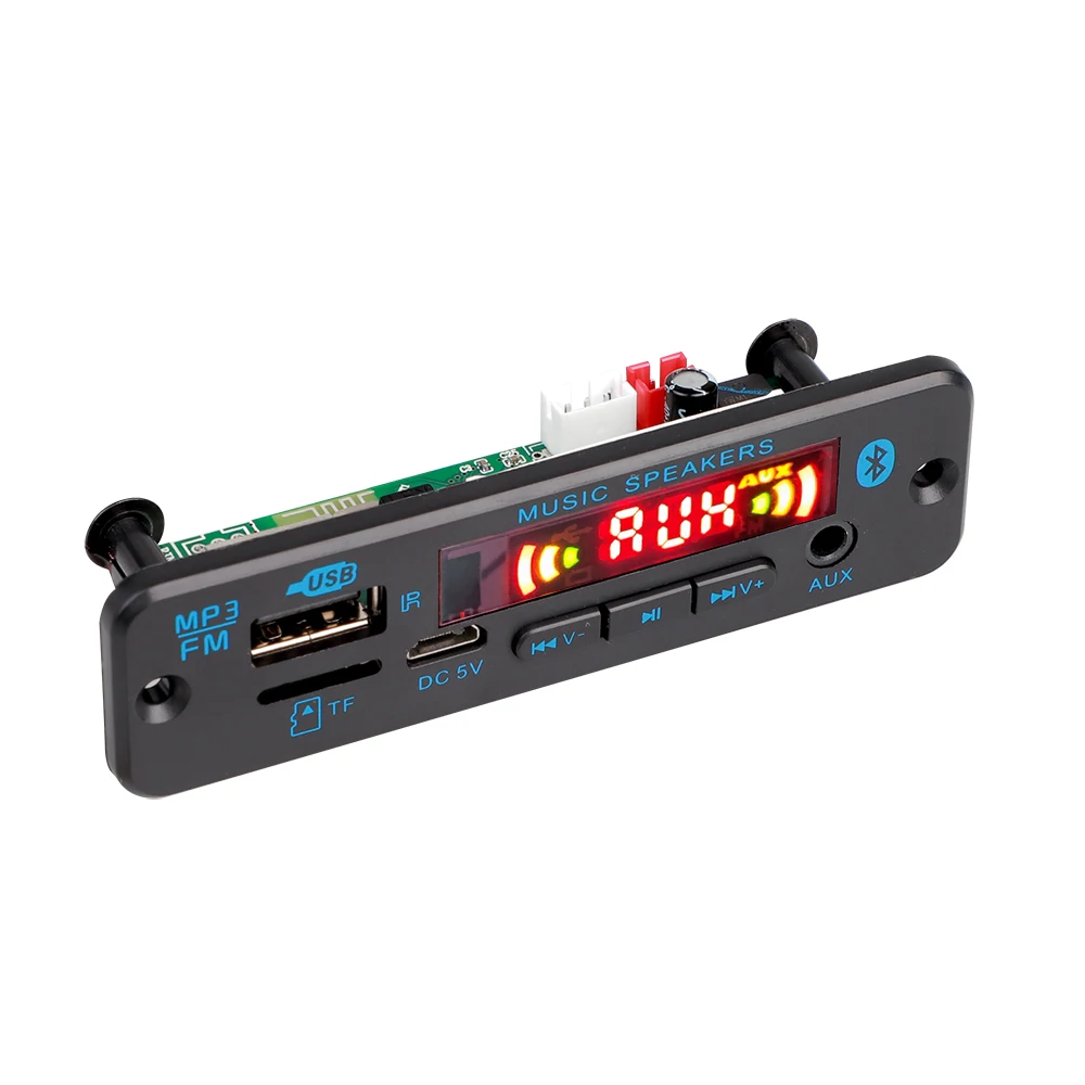 

MP3 decoder board color screen USB recording module FM AUX radio speaker