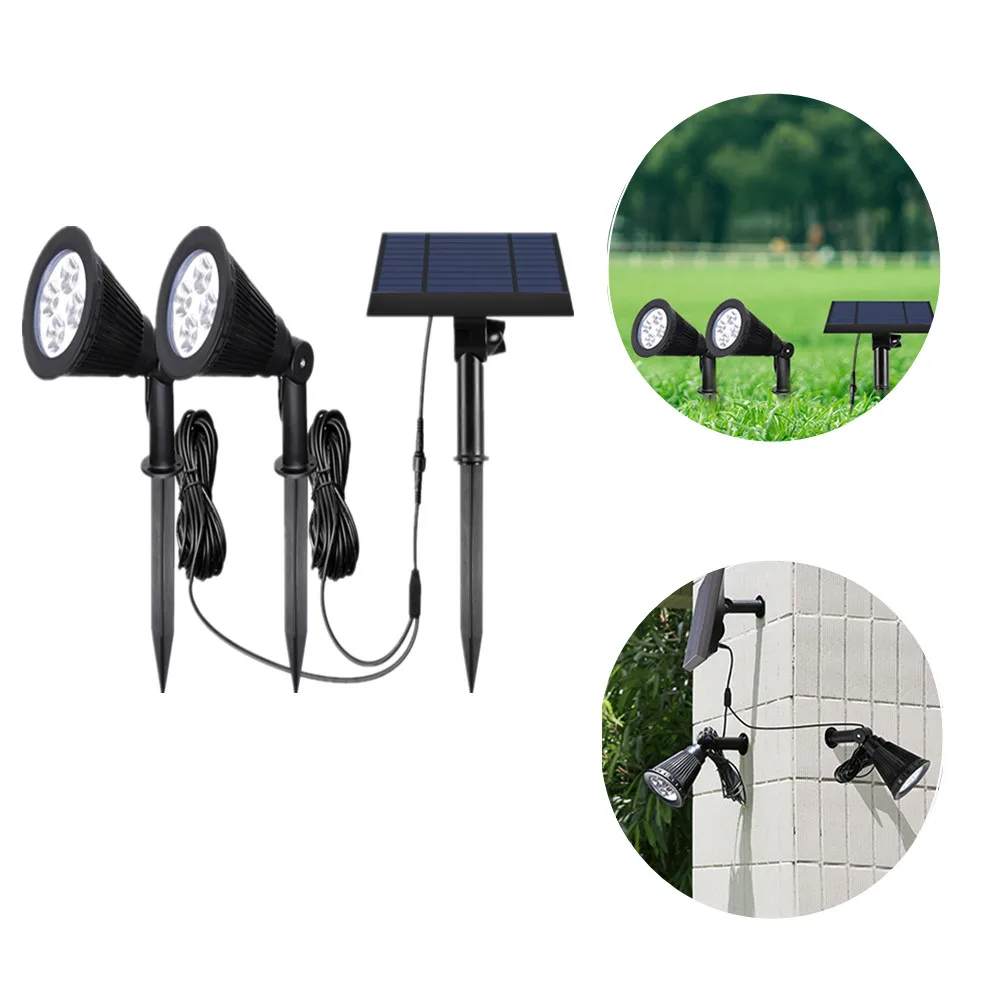 Светодиодный точечный светильник на солнечной батарее с двумя головками