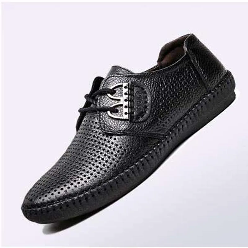 Сандалии мужские из натуральной кожи Классические босоножки на плоской подошве