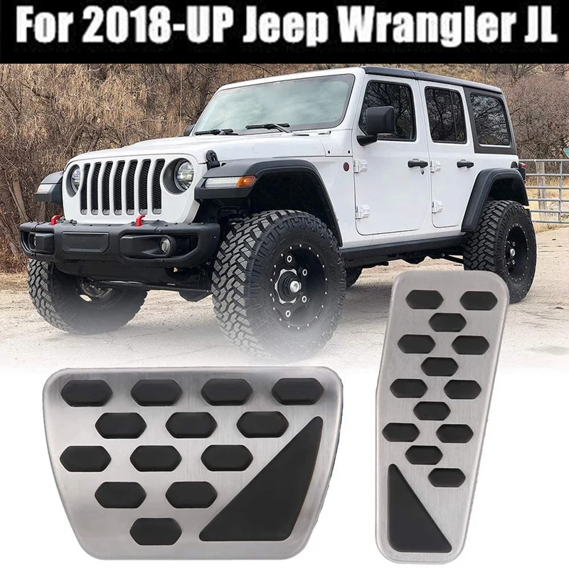 Комплект накладок на педаль газа и тормоза из нержавеющей стали для Jeep Wrangler JL