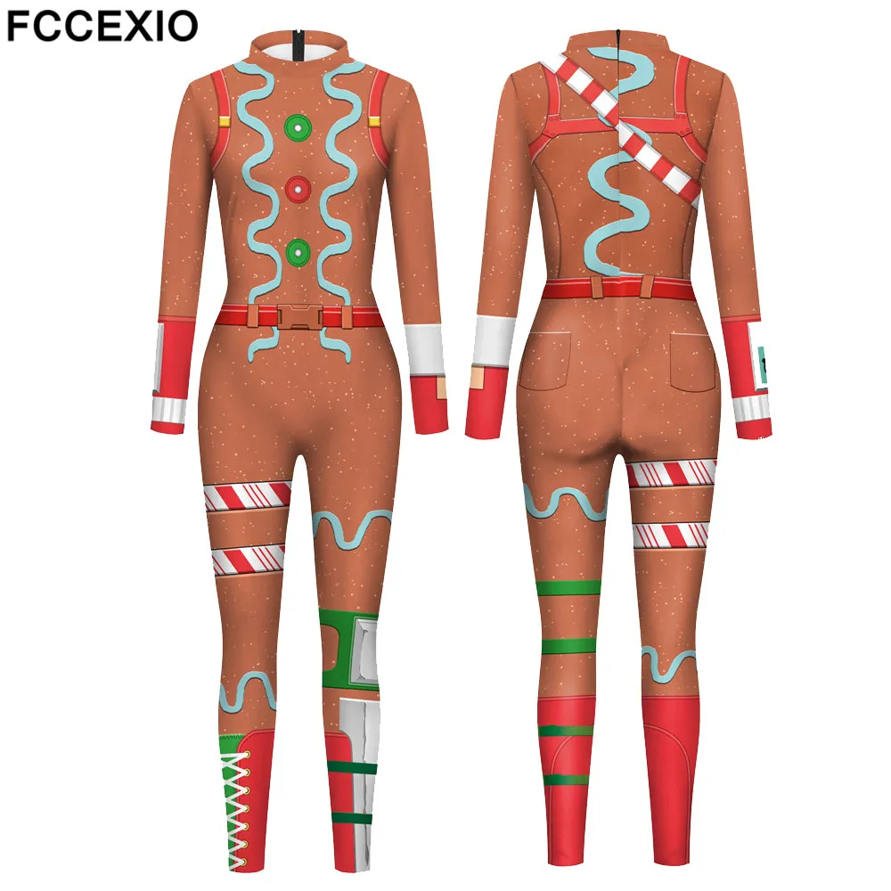 

FCCEXIO Animation Game 3D Print New Sexy Bodysuits Cosplay Jumpsuit Adults Onesie Fashion Long Sleeve Outfits