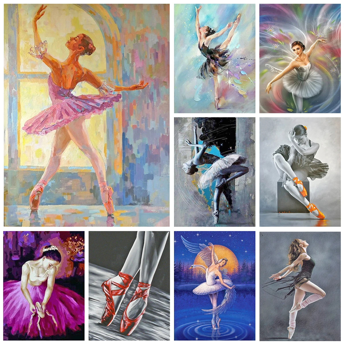 

5D DIY Full Drill Diamond Painting Ballet Dancing Diamond Embroidery Resin Mosaic Wall Art Picture Kit Home Decoration Gift