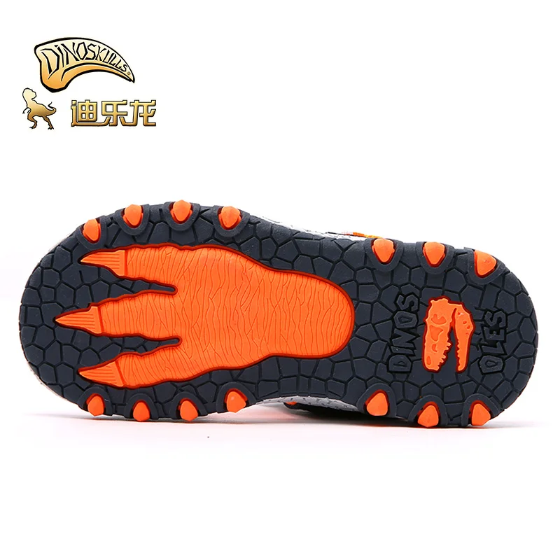 DINOSKULLS T-rex/сандалии для мальчиков; Новинка года; Летняя обувь с подсветкой; Детские пляжные сандалии с открытым носком; обувь с рисунком динозавра;#27-32