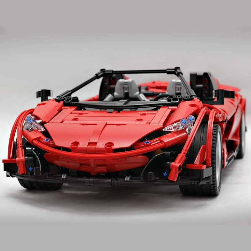 Новая красная версия MOC-6331 McLarens 675 LT Человека-паука спортивный автомобиль