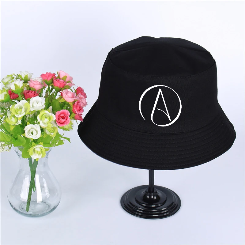 Панама с логотипом Atheist для мужчин и женщин плоским козырьком от солнца шляпа