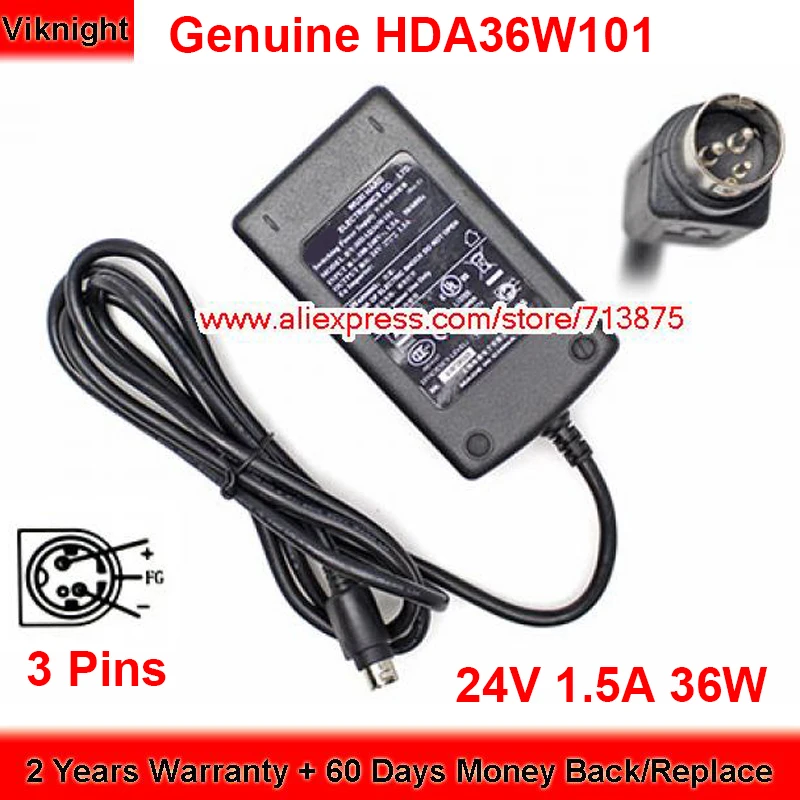 

Genuine HDA36W101 AC Adapter 24V 1.5A 36W Charger for Haider Round With 3 Pins Power Supply