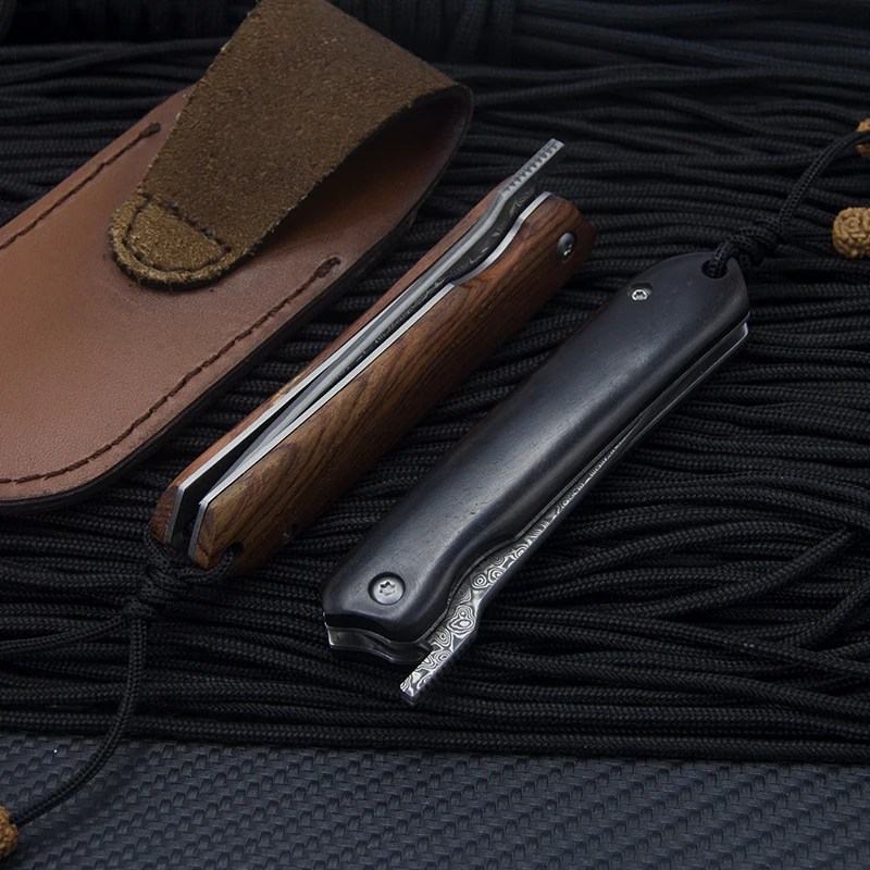 

High hardness VG10 Damascus steel folding knifes pattern steel portable folding outdoor portable storage knives