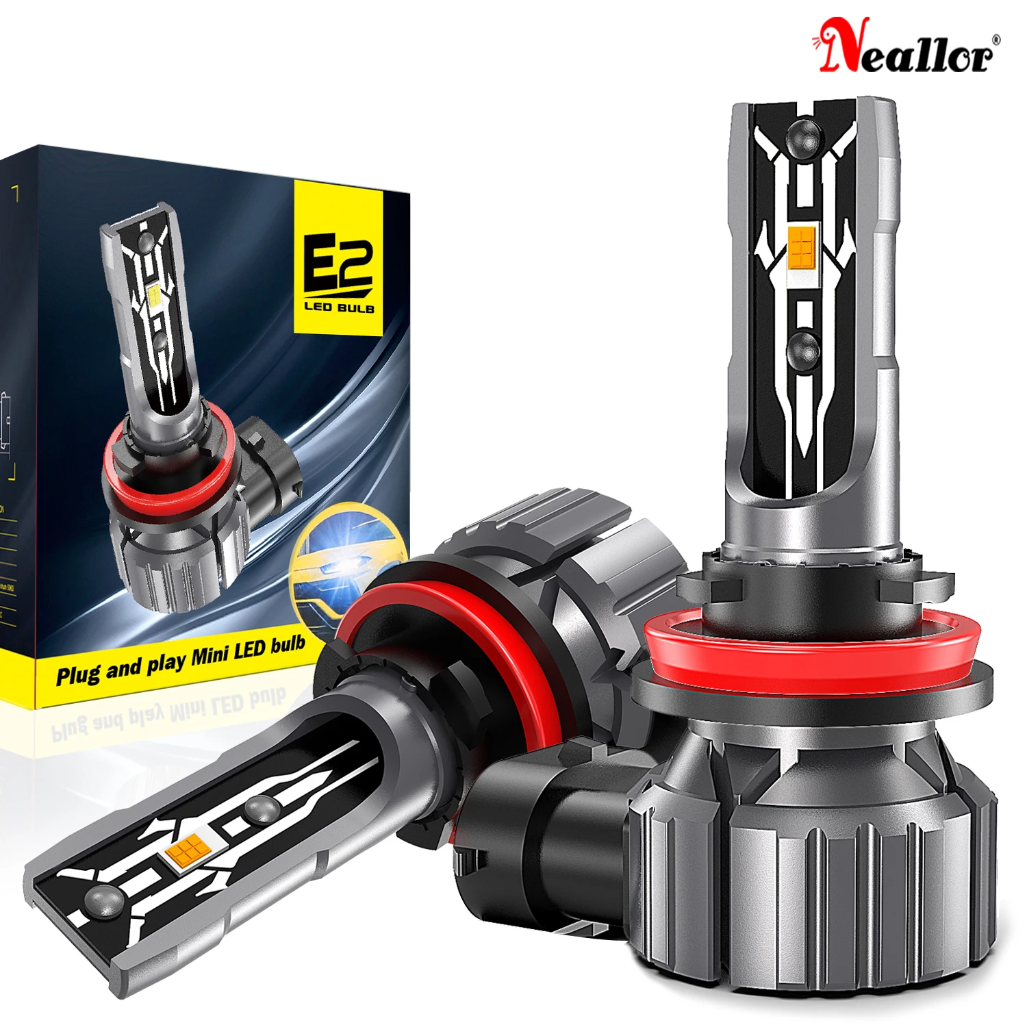 

2 шт., Автомобильные светодиодные лампы H4 H7 H11 H9 H8 H10 9012 6000 К