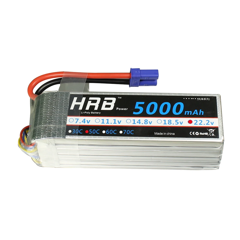 2 шт. HRB 6S RC Lipo батарея 22,2 V 5000mAh 50C 100C для Trex 700 800E tarot 650 Квадрокоптер вертолет Мультикоптер Дрон