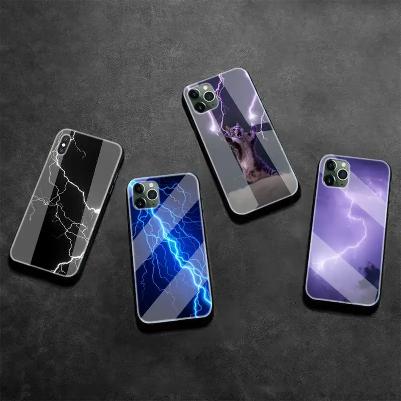 

Lightning And Lightning Phone Case Tempered Glass For Iphone6plus 6S 7 7plus 8 X XS XSmax XR 11 12 Pro Max 12mini