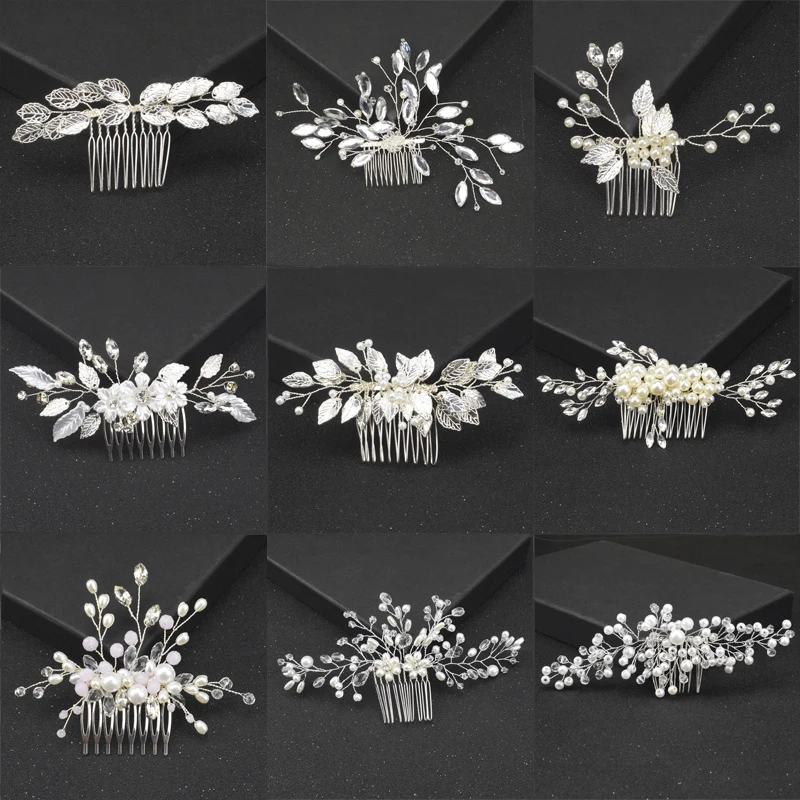Женская заколка для волос с жемчужинами тиара невесты украшения гребень