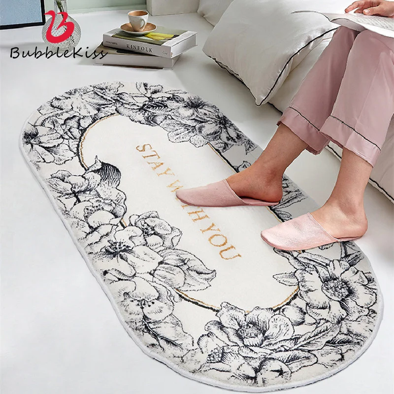 Bubble Kiss Carpets For Living Room Modern Simple Flower Oval Thicken Bedroom Coffee Table Home Decor Rug Soft Comfortable Mats