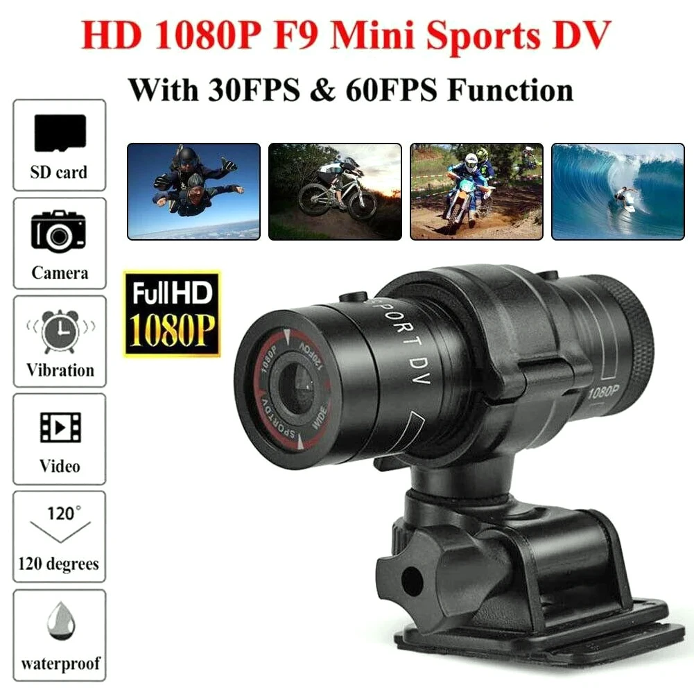 

Bicycle Sports Camera Mountain Bike Motorcycle Helmet Action Mini Camera DV F9 Camcorder Full 1080p HD Car Video Recorder