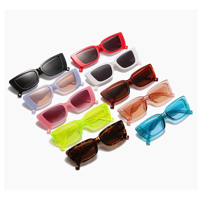 

DYTYMJ Small Frame Rectangular Sunglasses Woman Colorful Fashion Sunglasses Woman Square Sun Glasses Men Gafas De Sol Mujer