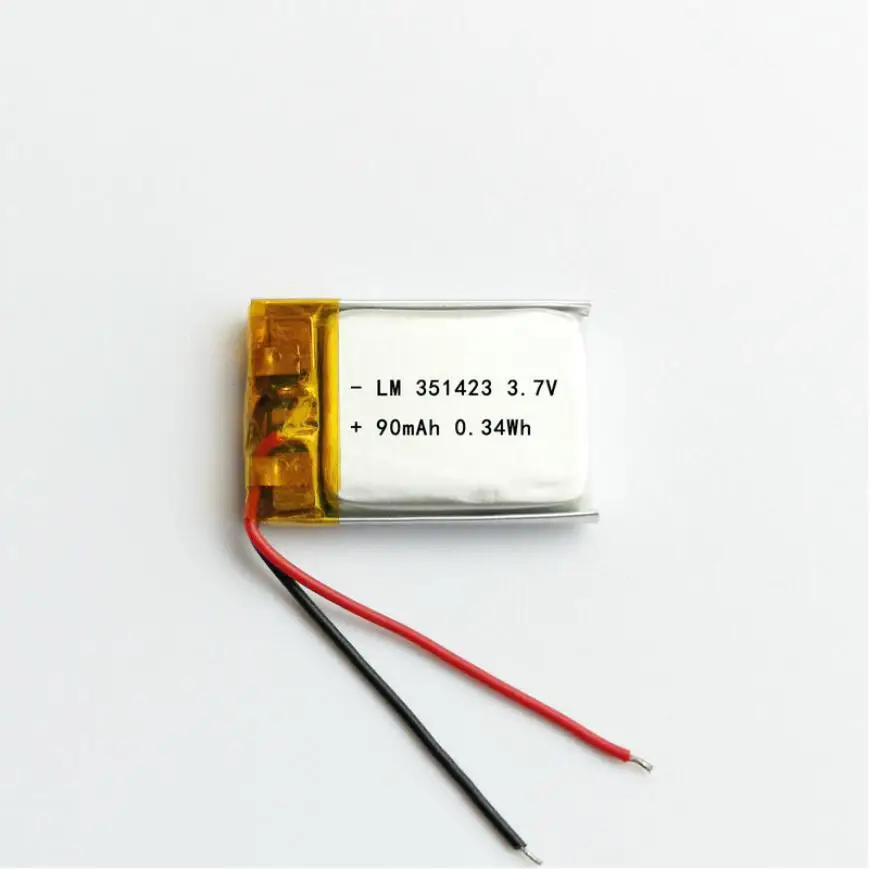 

20pcs 3.7V 90mah 351423 Lithium Polymer ion Battery 2.0mm JST Connector
