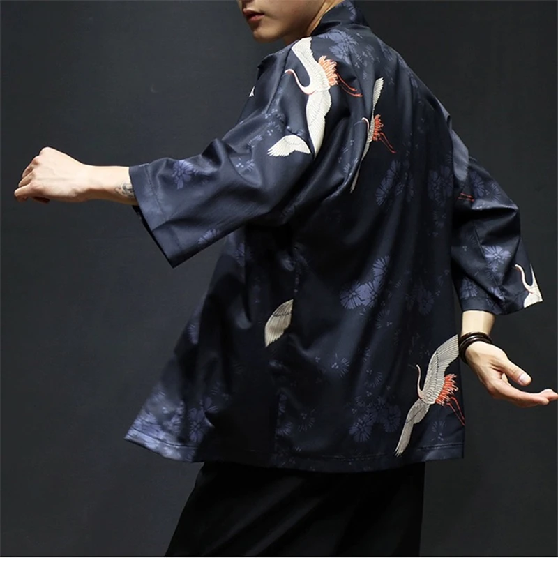 Японский Корейский стиль кимоно платье хаори для мужчин и женщин самурайский